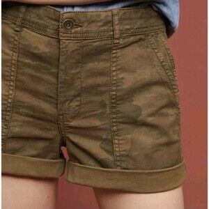 Anthropologie The Wanderer Utility Shorts Casual Active Size 29 Khaki Camo Green